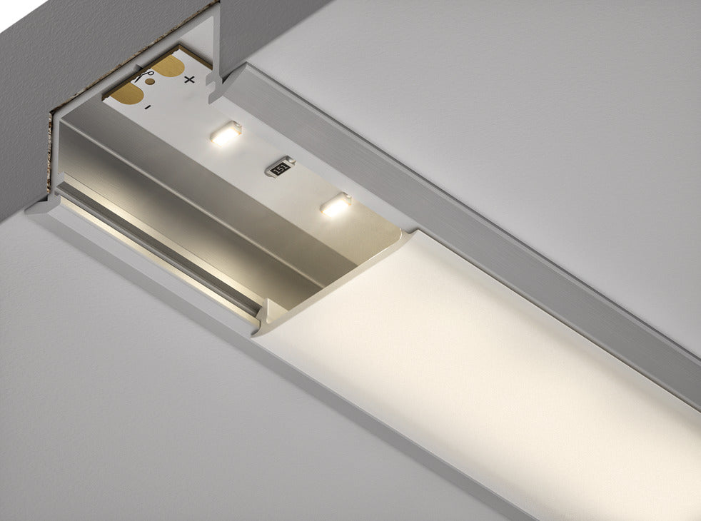 Diffuser, for Häfele Loox aluminium profiles with 16 mm internal dimension. Installation for *snap in*.