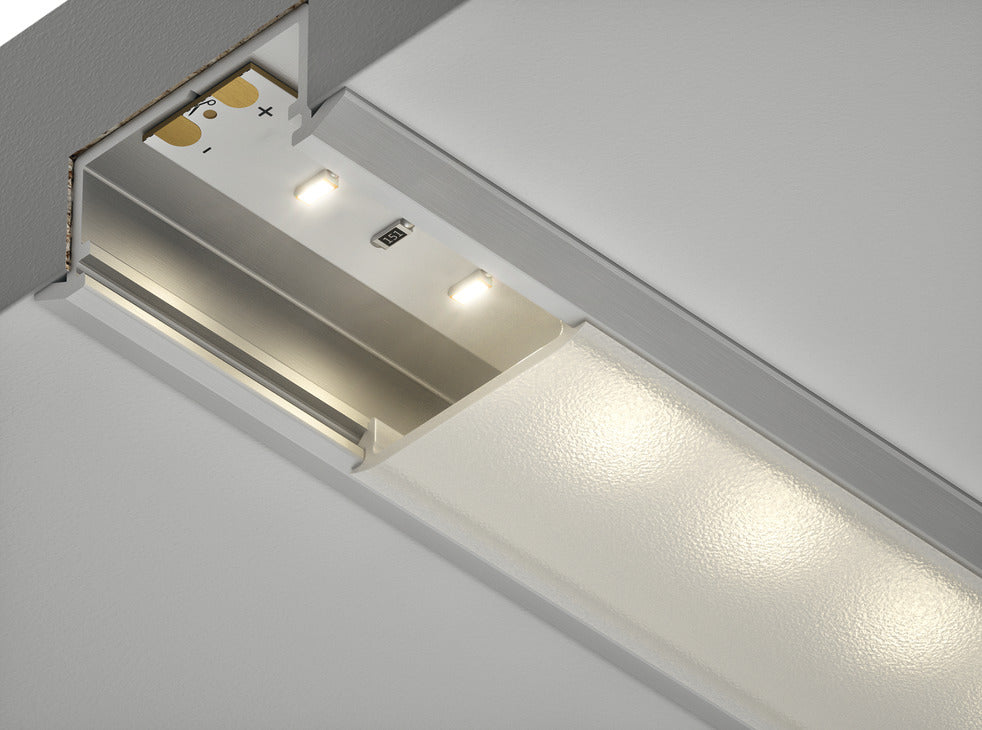 Diffuser, for Häfele Loox aluminium profiles with 16 mm internal dimension. Installation for *snap in*.