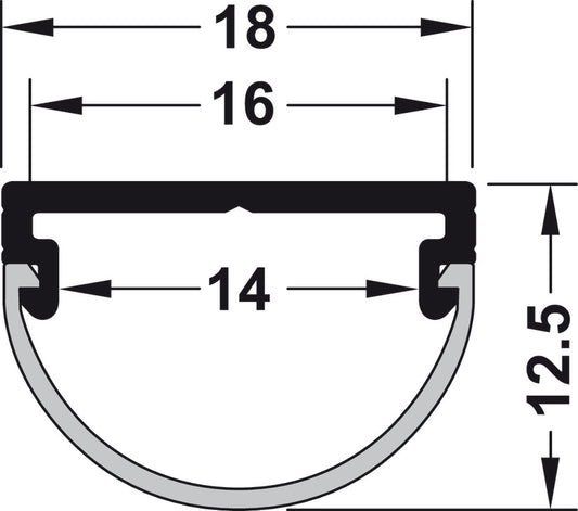 Drawer profile, Häfele Loox Profile 2194 for LED strip lights 10 mm