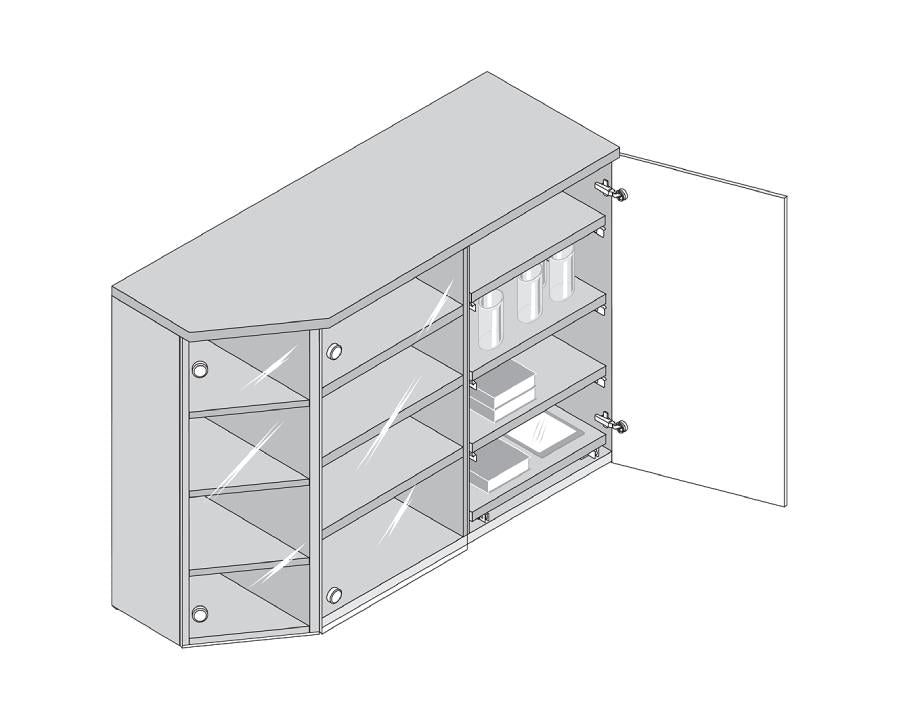 Blum CLIP top Glass Door Hinge 94 Degree Opening Angle. Inset Application. Boss: Screw-On 75T4300