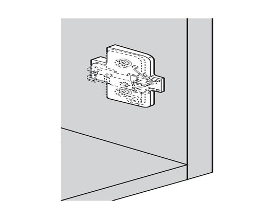 Blum Angled Spacer, Cruciform, +5 Degrees, Screw-On Version, Spacer Thickness: 0.8mm 171A5010