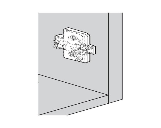 Blum Angled Spacer, Cruciform, +5 Degrees, Screw-On Version, Spacer Thickness: 6mm 171A5070