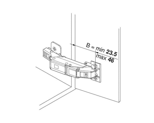 Blum CLIP top BLUMOTION 110° EXPANDO T hinge. Full Overlay. 71B453T