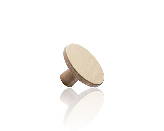 Furnipart Plato Knob. Finish: Brushed Brass. Diameter: 42mm