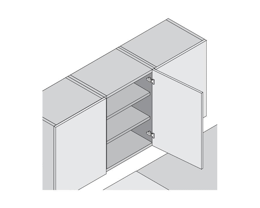 Blum CLIP top Standard Hinge 107 Degree. Full Overlay. Boss: EXPANDO 75T158E