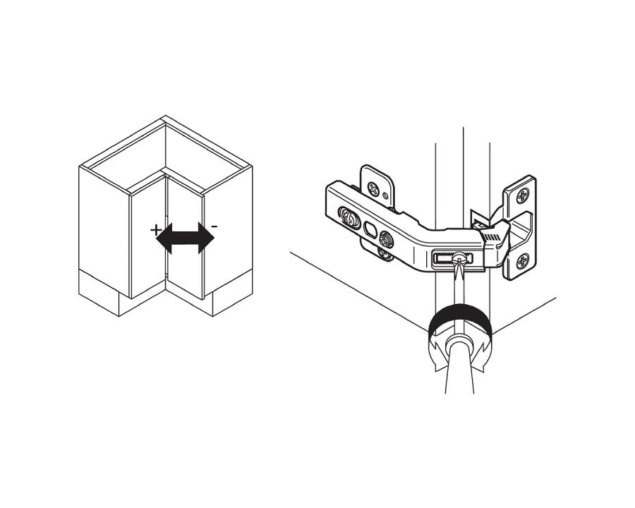 Blum CLIP top Bi-Fold Hinge E Dowel 60 Degree. Boss: EXPANDO 79T853E