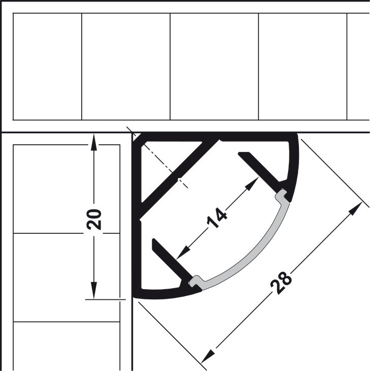 LOOX profiles, corner mounting