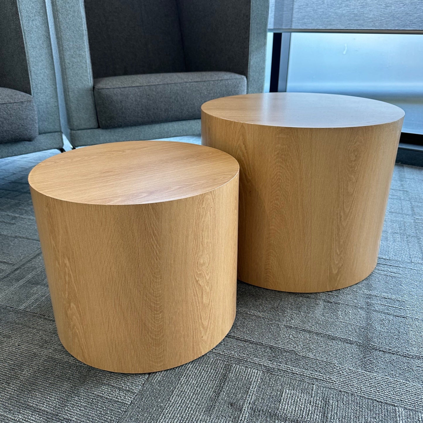 American Oak Veneer Coffee Table Couple