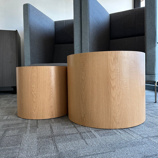 American Oak Veneer Coffee Table Couple